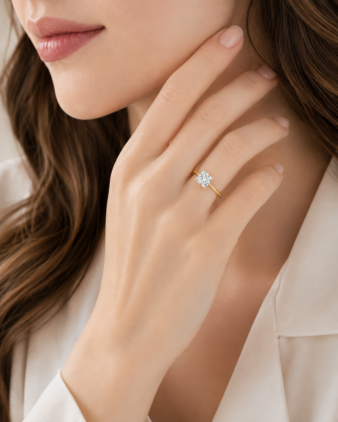 14K Princess LG Diamond Solitaire Ring - 1.0TW
