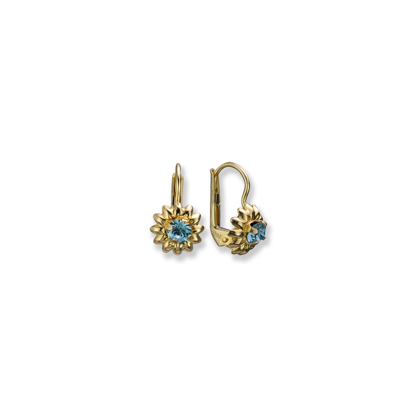14K Yellow Gold French Backings Earrings - 2146