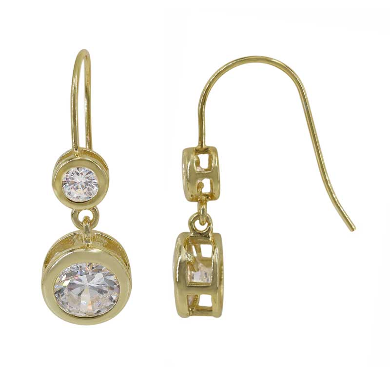 925 Sterling Silver Gold plated Earrings - ECZ7121