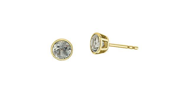 Round Birthstone Stud Earrings 10K Gold | Lola Jewellers