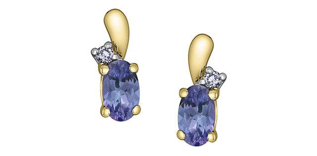 Tanzanite Earrings with diamonds