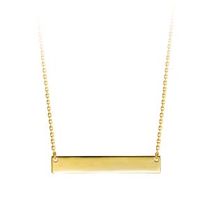 10K Yellow Gold Ladies Bar Bar with Heart Necklace - Monogram 3401