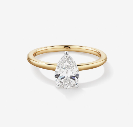 14K Pear LG Diamond Solitaire Ring - 1.0TW
