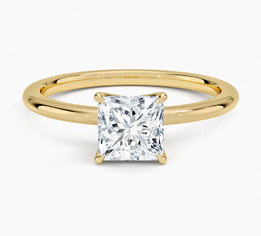14K Princess LG Diamond Solitaire Ring - 1.0TW
