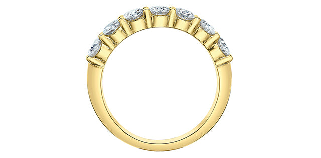 1.60ct Lab Diamond Oval Broad Half Eternity Band in 14K Yellow Gold