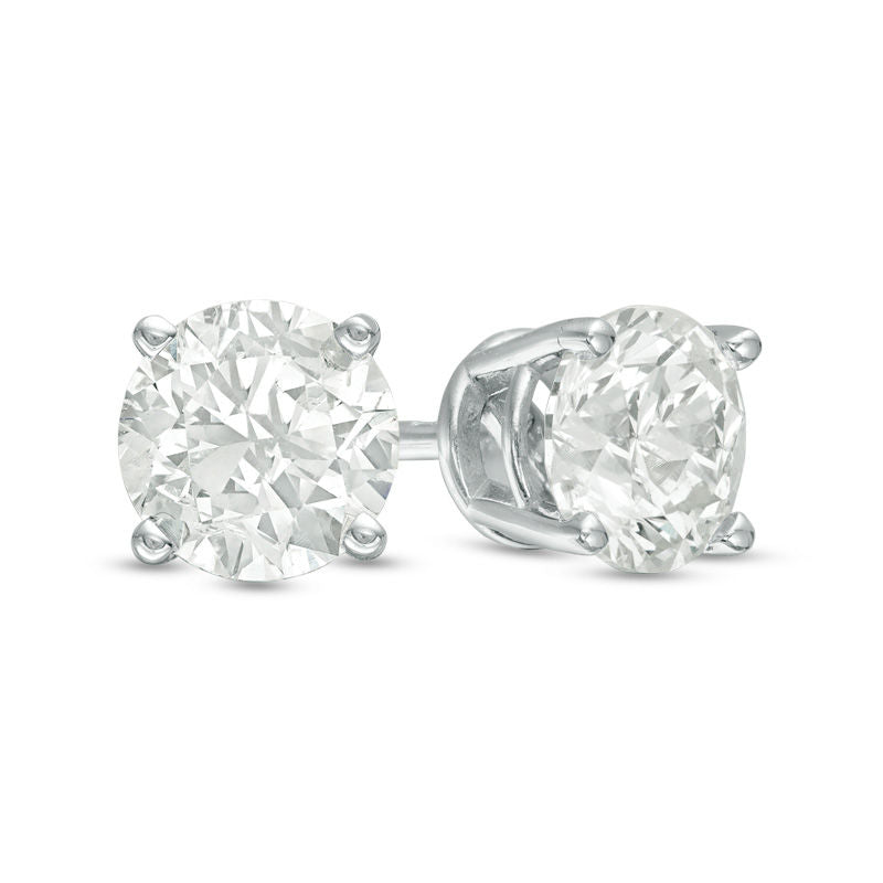 14K Round LG Diamond Solitaire Earrings - 4.0CT