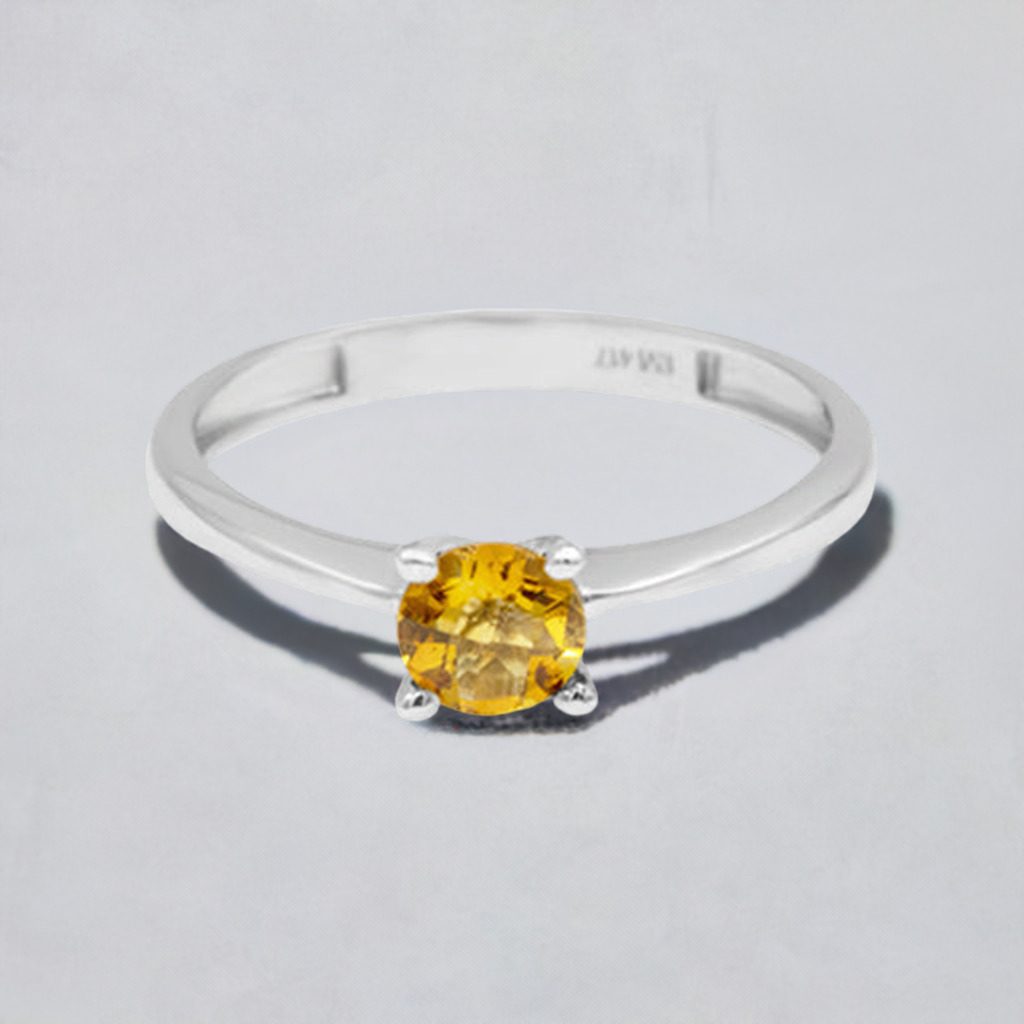 10K Citrine Ring White Gold