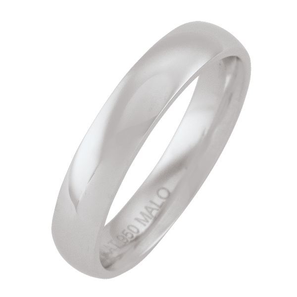 4MM Comfort Fit Domed Top Platinum Wedding Band