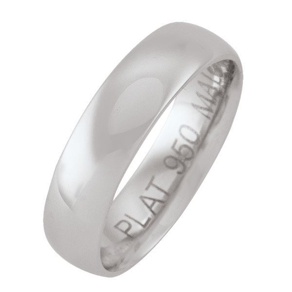 5MM Comfort Fit Domed Top Platinum Wedding Band