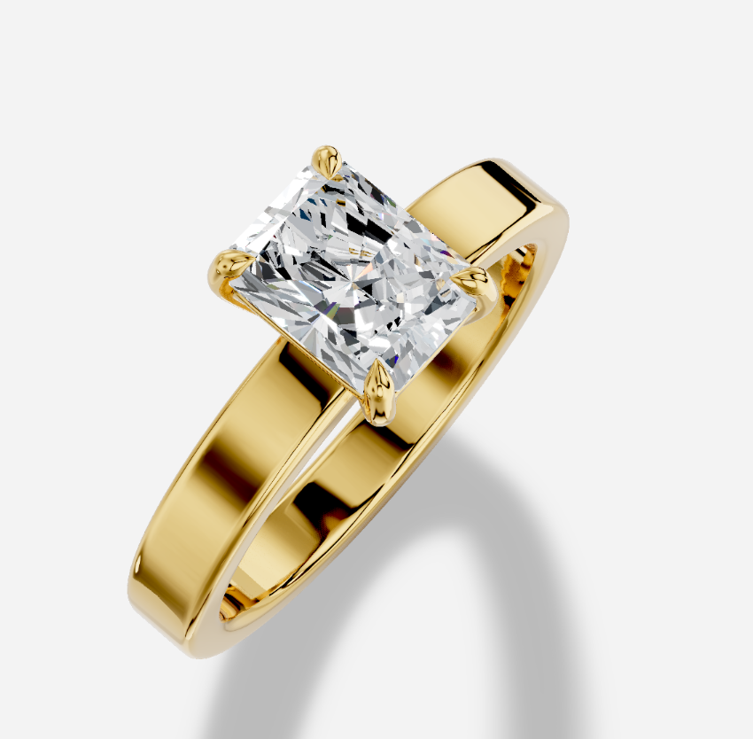 14K Radiant Cut Lab-Grown Diamond Solitaire Ring – 1.00 CT