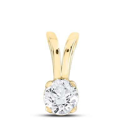 14K Round LG Diamond Solitaire Pendant - .50CT