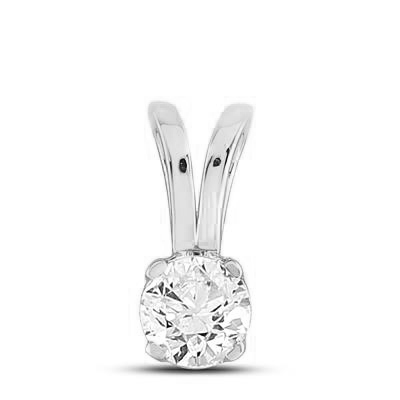14K Round LG Diamond Solitaire Pendant - .50CT