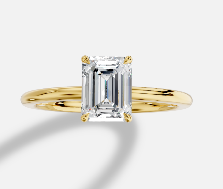 Unaza fejese me diamant LG 14K smerald - 0,75 TW