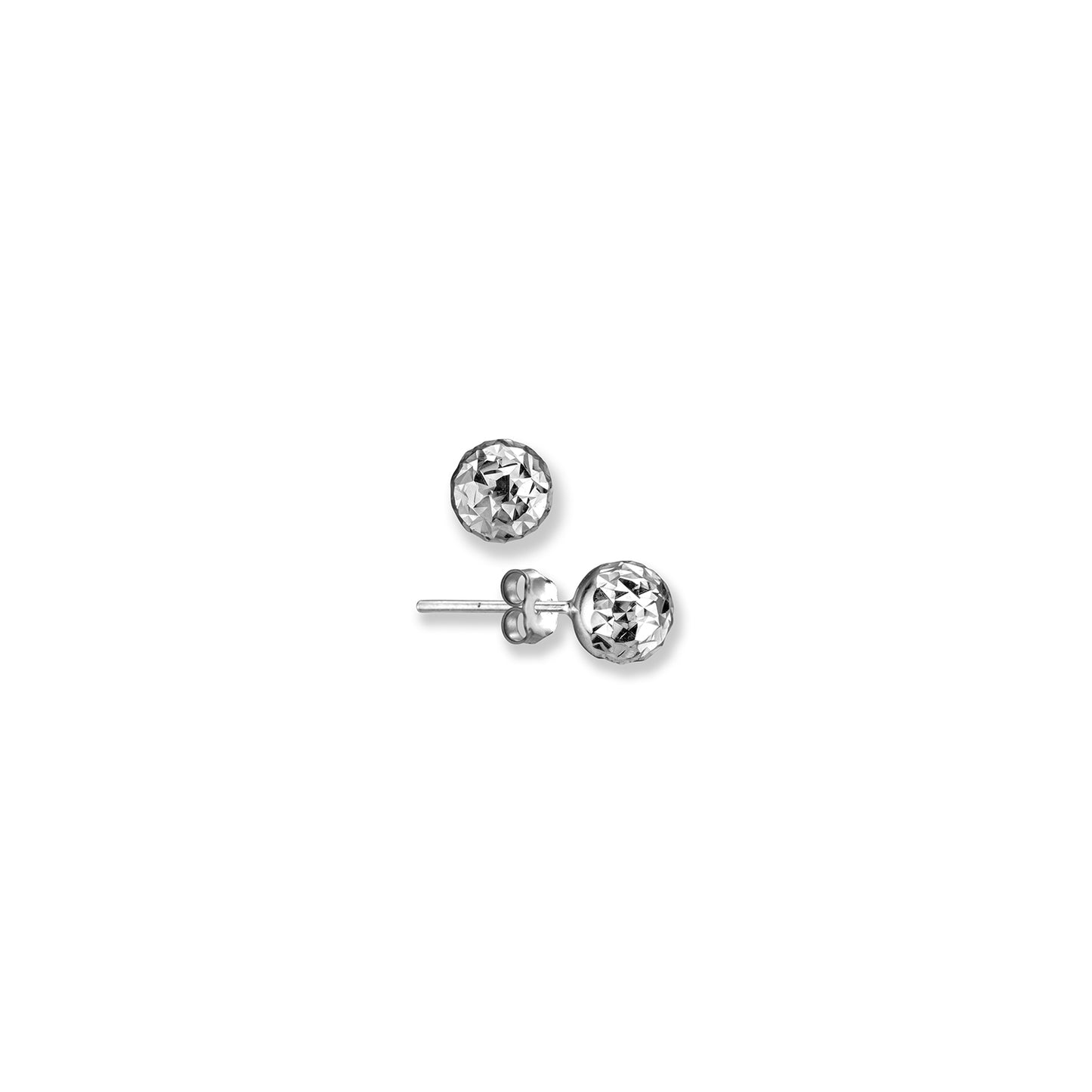 10K Gold Earrings – Textured Ball Studs - 1328