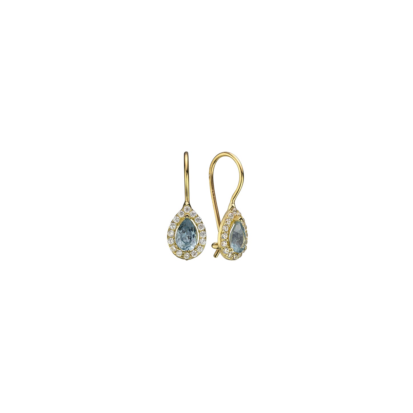 10K Gold Pear gemstone Earrings - 1451- 1462