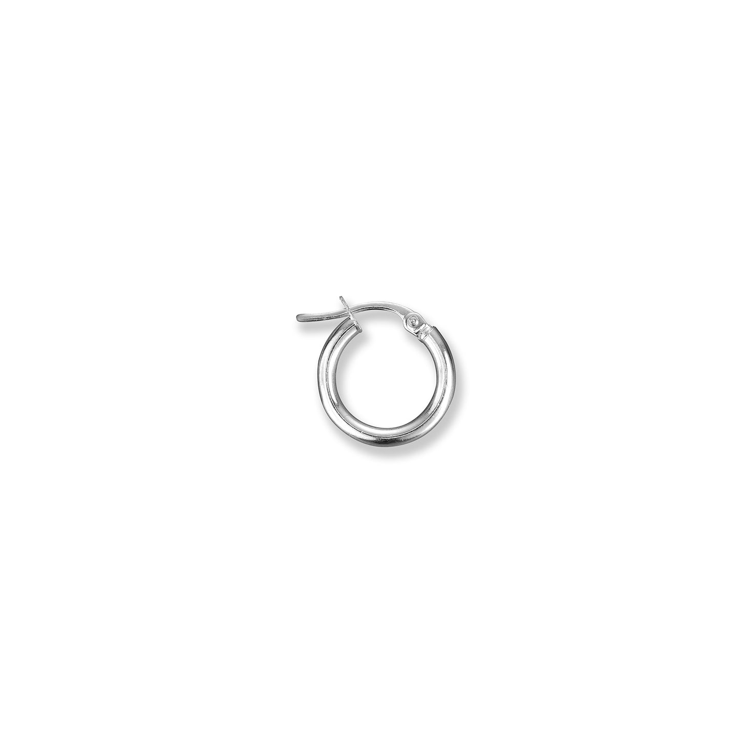 14K Thick White Gold Hoop Earrings - 2215