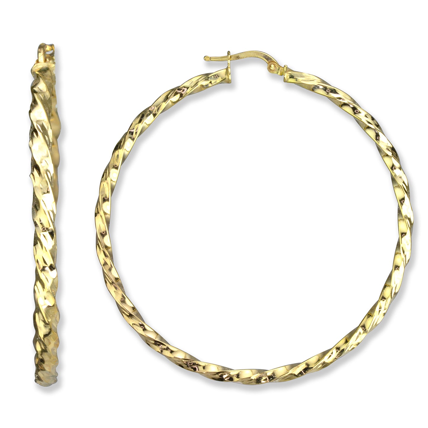 14K YELLOW GOLD HOOPS - 2332