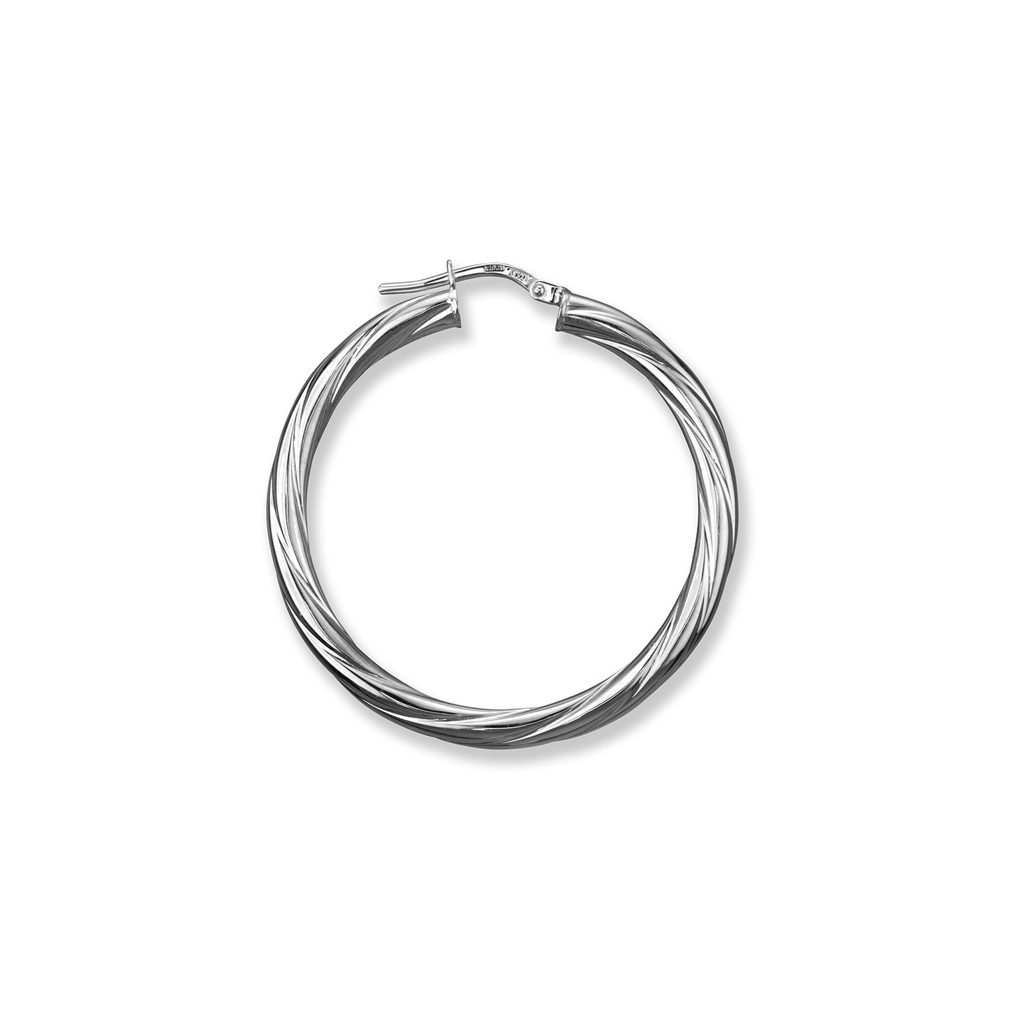 10K Gold Swirly Hoop Earrings – Elegant Textured Design – Yellow & White Gold – Multiple Sizes - 470