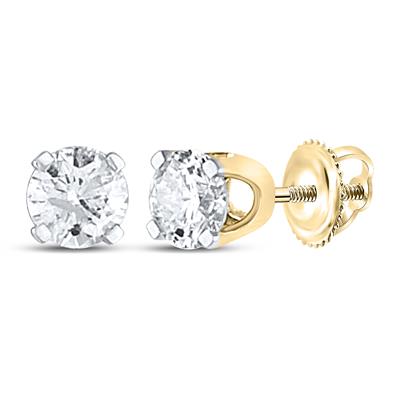 14k Screw Back Diamond Stud Earrings - 0.50CT TW