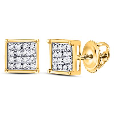 10k Diamond Square Cluster Earrings - 1/10TW