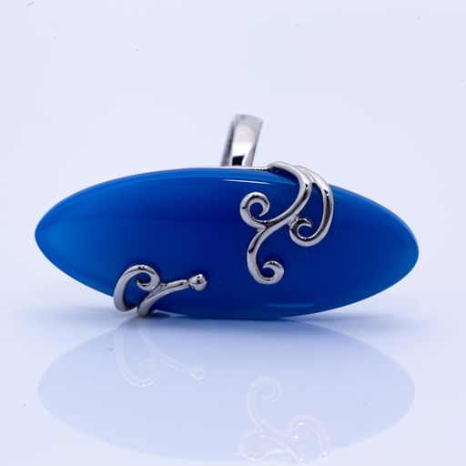 925 Sterling Silver Ring with Blue Stone