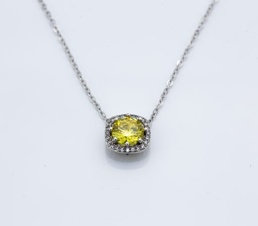925 Sterling Silver Chic Citrine Necklace