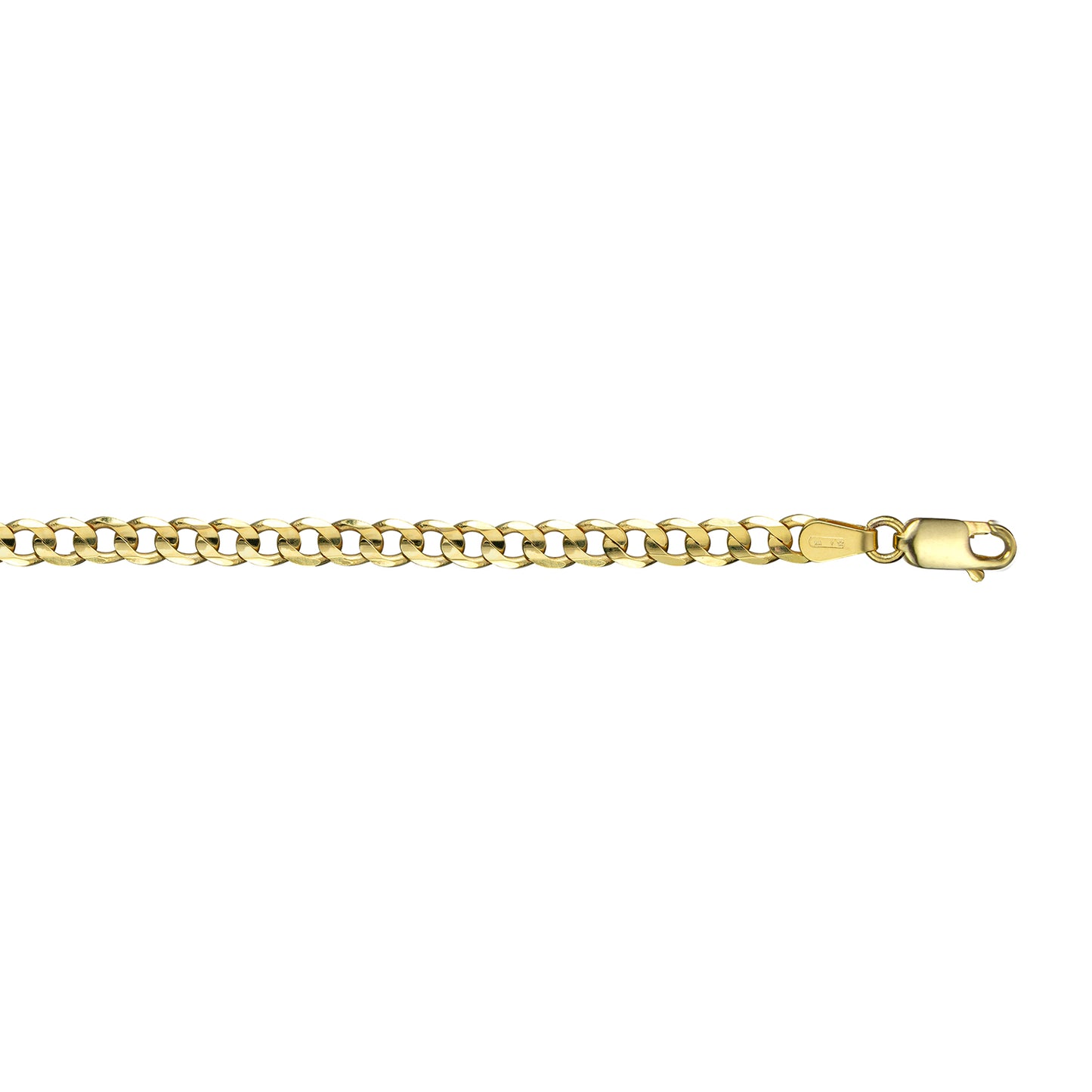 10K Yellow Gold Solid Curb Chain / Bracelet / Anklet - 742