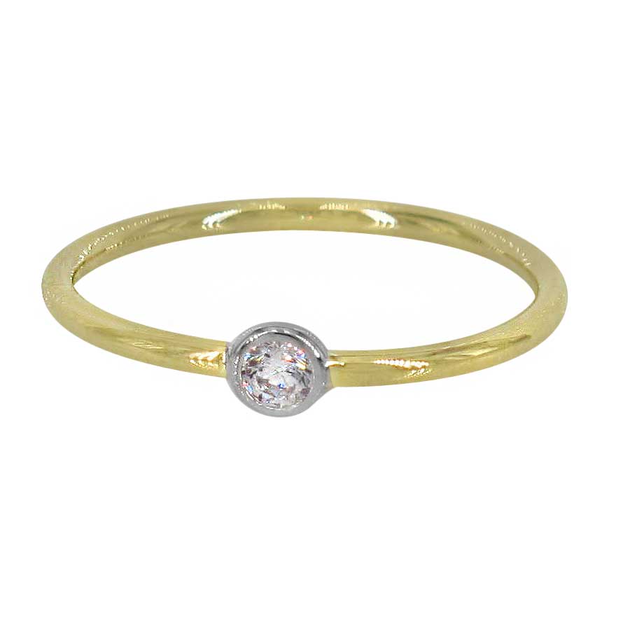 10K Gold CZ Ring - R020