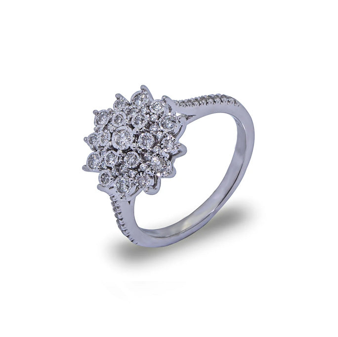 10K Round Diamond Cluster Ring