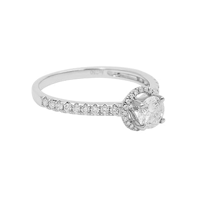 14k White Gold Diamond Engagement Ring - 1.02Ct.