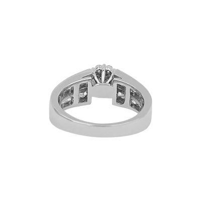 Unazë fejese me diamant prej ari të bardhë 14 k - 1,0 cent.