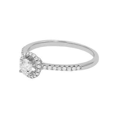 Unaza e rrumbullakët Halo Diamanti