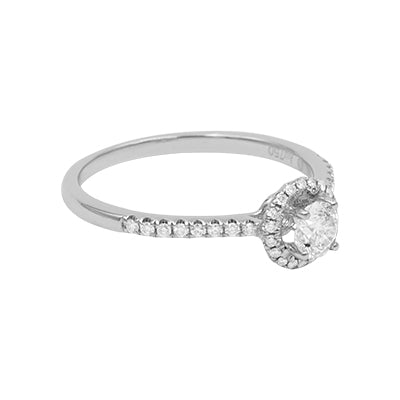 18K White Gold Diamond Engagement Ring - 0.65CT