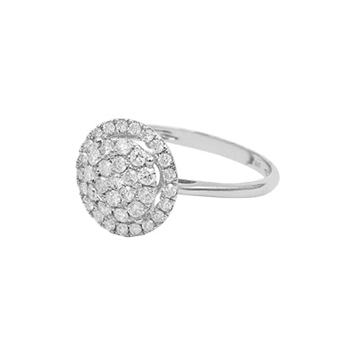 Unazë fejese me diamant prej ari të bardhë 18k - 0,75Kt.