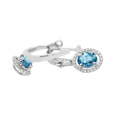 14K Opal White Gold Earrings