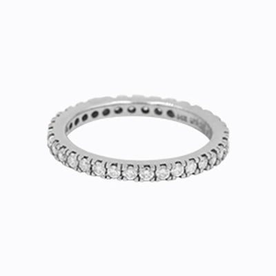 14K White Gold Diamond Eternity Ring - 1.0Ct