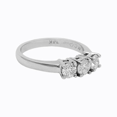 Unaza e përvjetorit me diamant prej ari të bardhë 14K - 0,95Kt