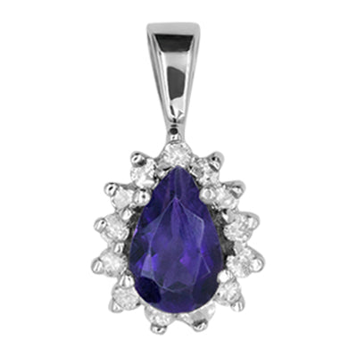 14K White Gold Amethyst Pendant