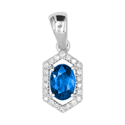 14K Sapphire White Gold / Diamond Pendant
