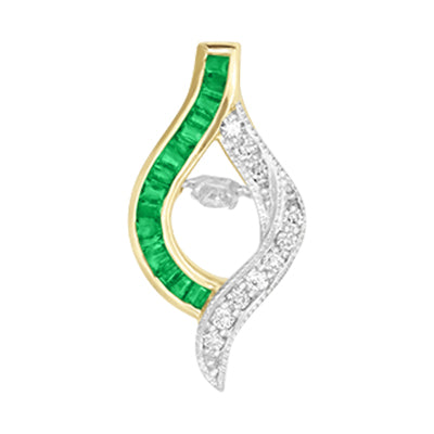 14K Yellow Gold Emerald Pendant