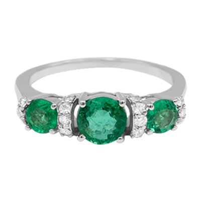 14K Gold Emerald Ring - TW 0.20