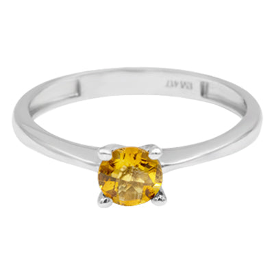 10K Citrine Ring White Gold
