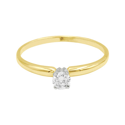 14K Classic Round Diamond Solitaire Ring