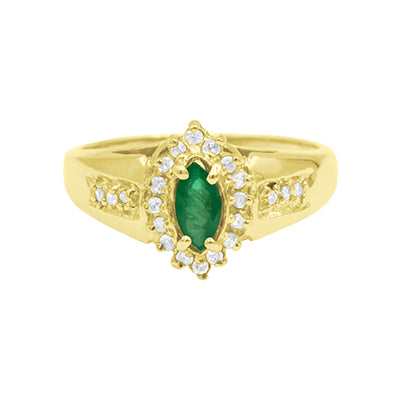 14K Gold Emerald Ring