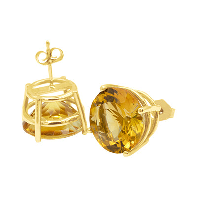 14K Citrine Yellow Gold Earrings
