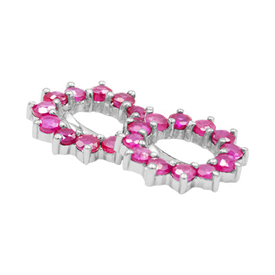 14K Ruby White Gold Earrings