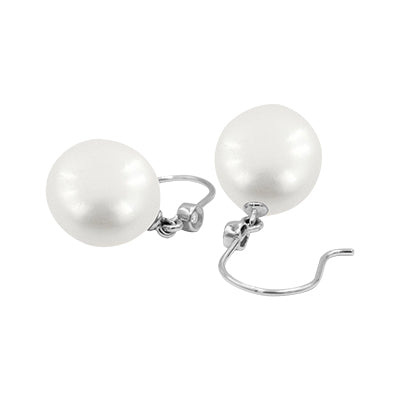 18K White Pearl Earrings - LJ