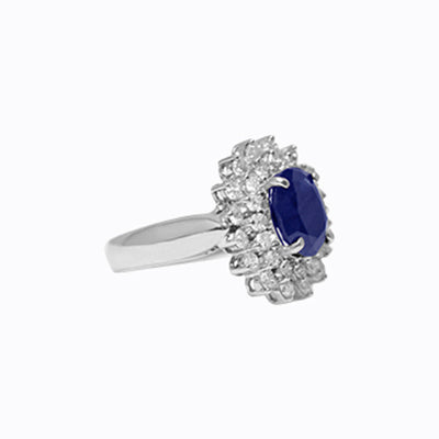 Unazë 14K ovale opale halo me thekse diamanti