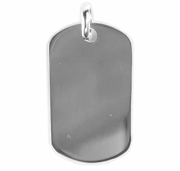 925 Sterling Silver Plain Dog Tag Pendant - DTAG02