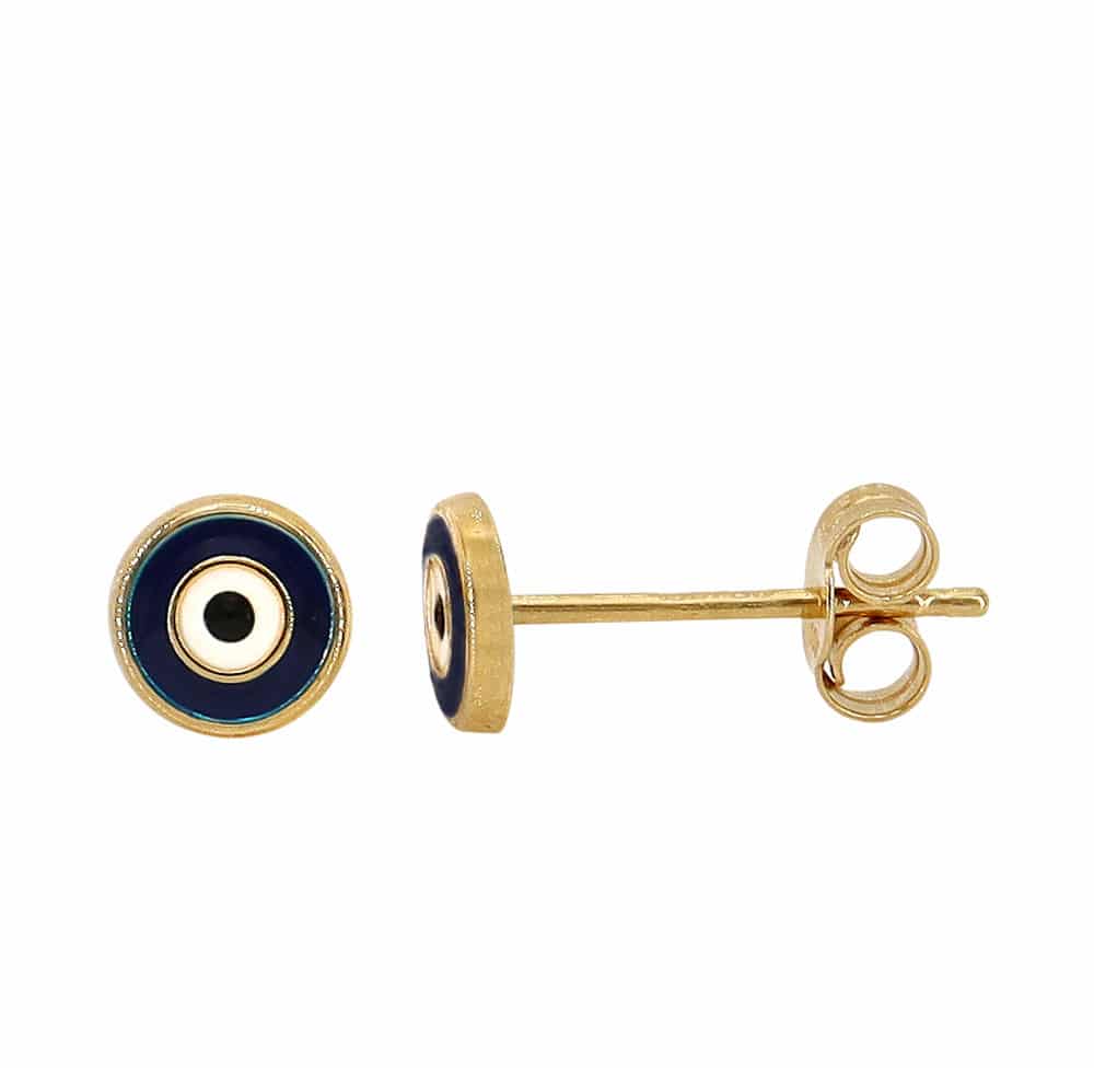 Evil eye - 10K Gold Kids Earrings - E126